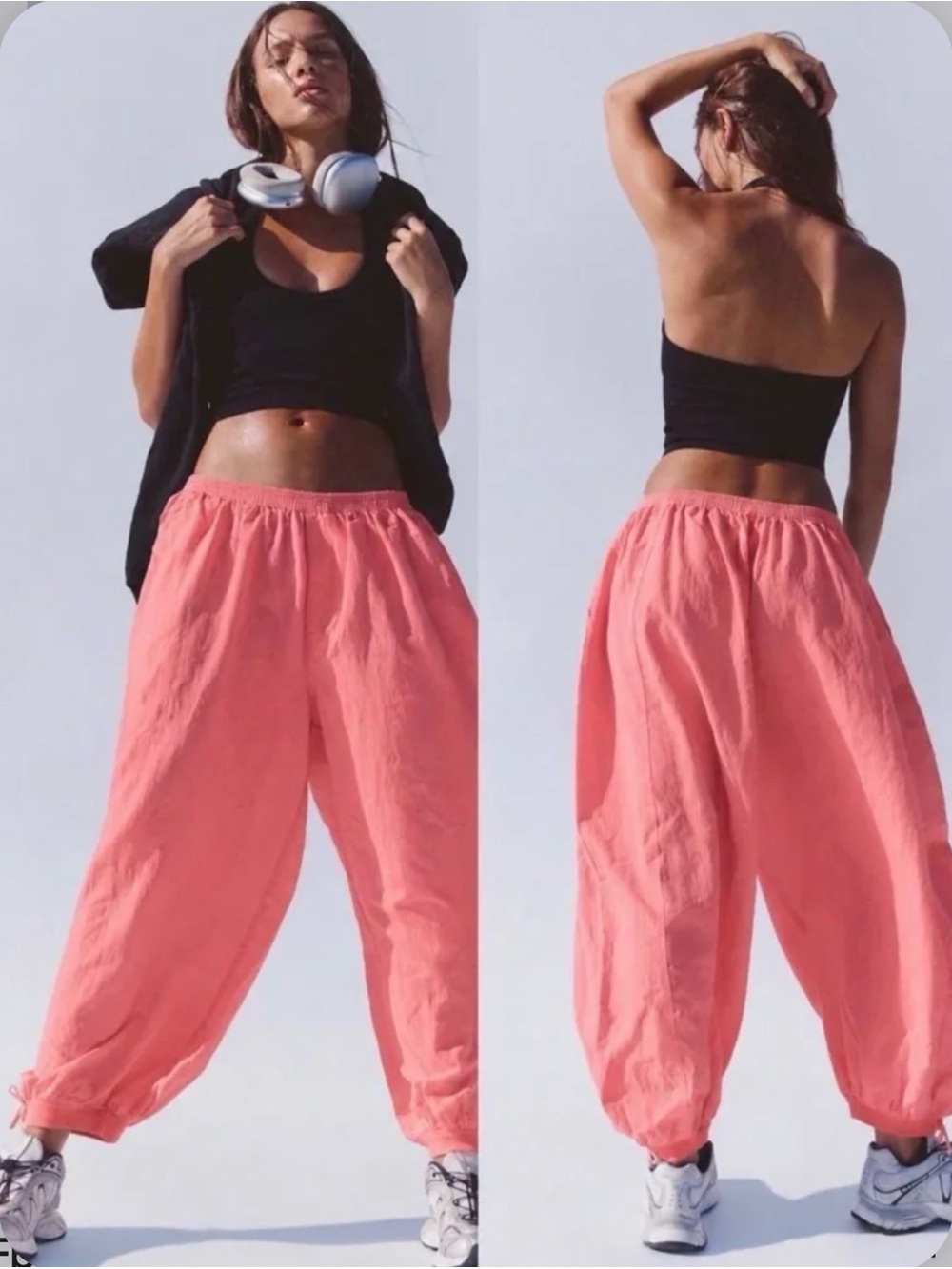 NWOT Free People Movement Parachute Pants-Coral